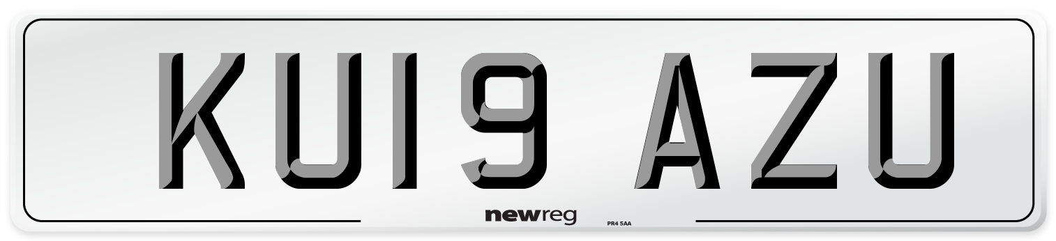 KU19 AZU Number Plate from New Reg
